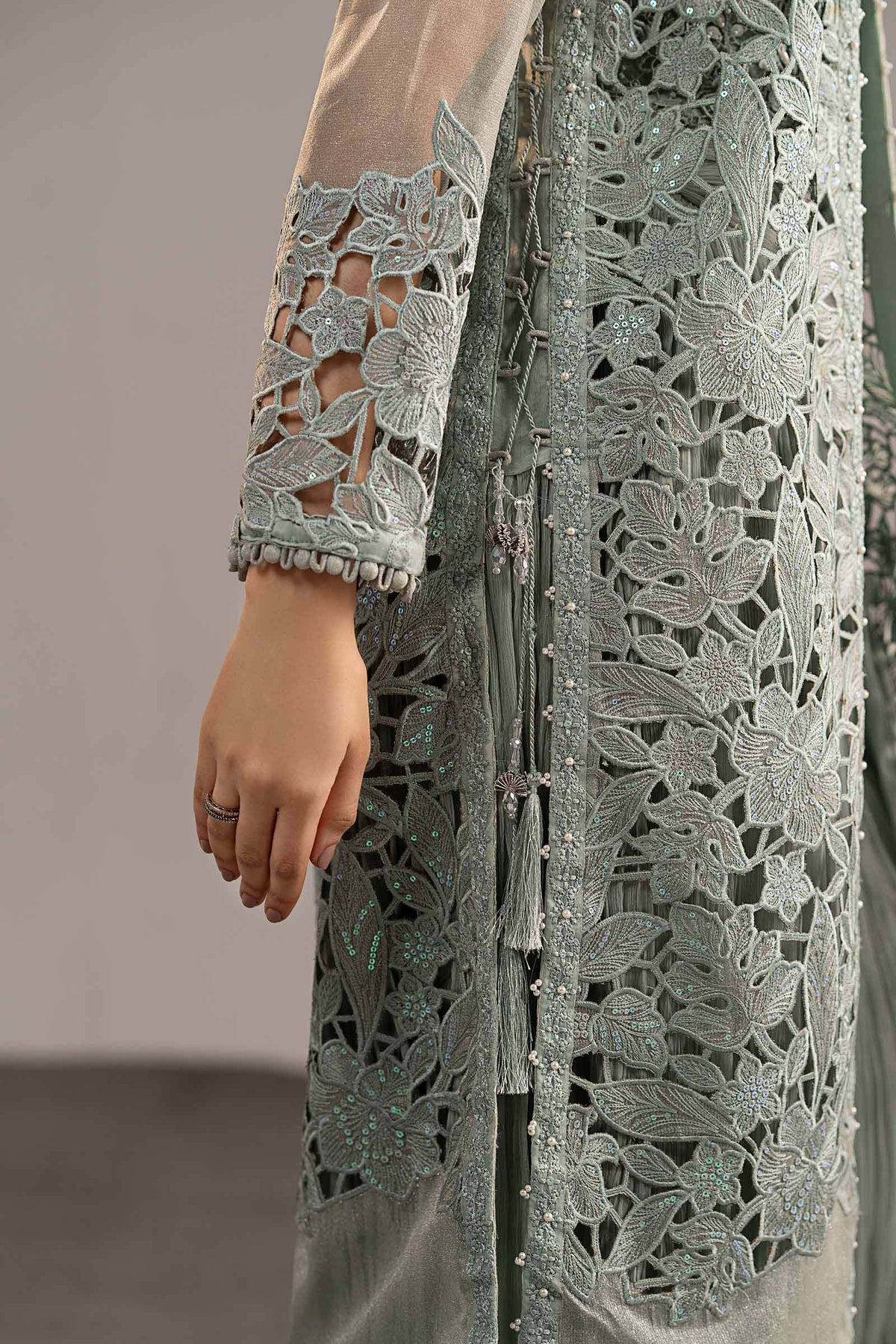 Maria B | Luxury Formals | MGL-EF26-01-Ice Blue by Maria B - Designer Dress  - Type : Ladies Clothes - Available at Libayah - 100% Original 