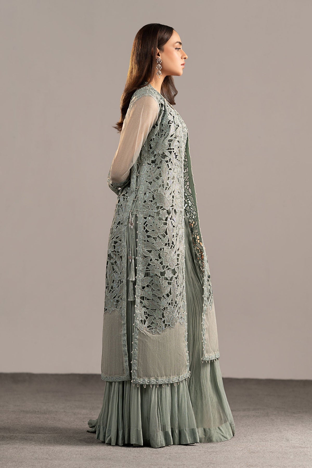 Maria B | Luxury Formals | MGL-EF26-01-Ice Blue by Maria B - Designer Dress  - Type : Ladies Clothes - Available at Libayah - 100% Original 