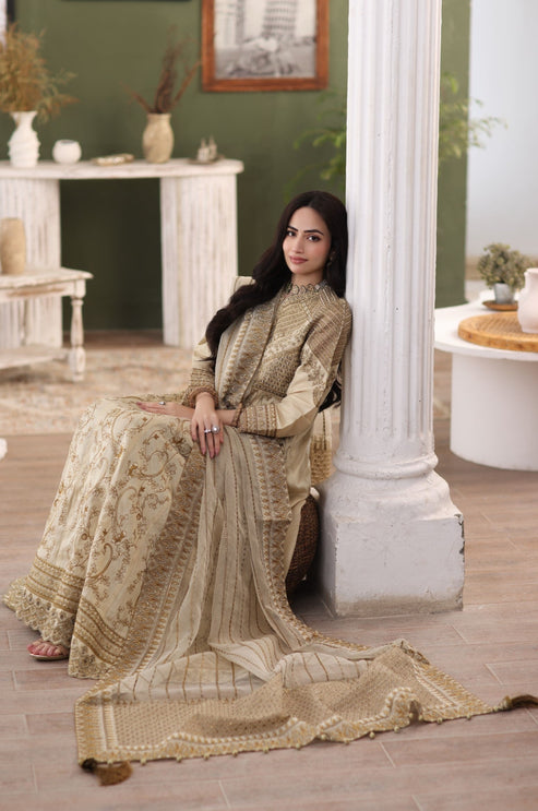 Mohagni | Ishq Aatish Formals | MGS-10 2PC MAXI Raw Silk by Mohagni - Designer Dress - Type: Ladies Clothes - Available at Libayah - 100% Original