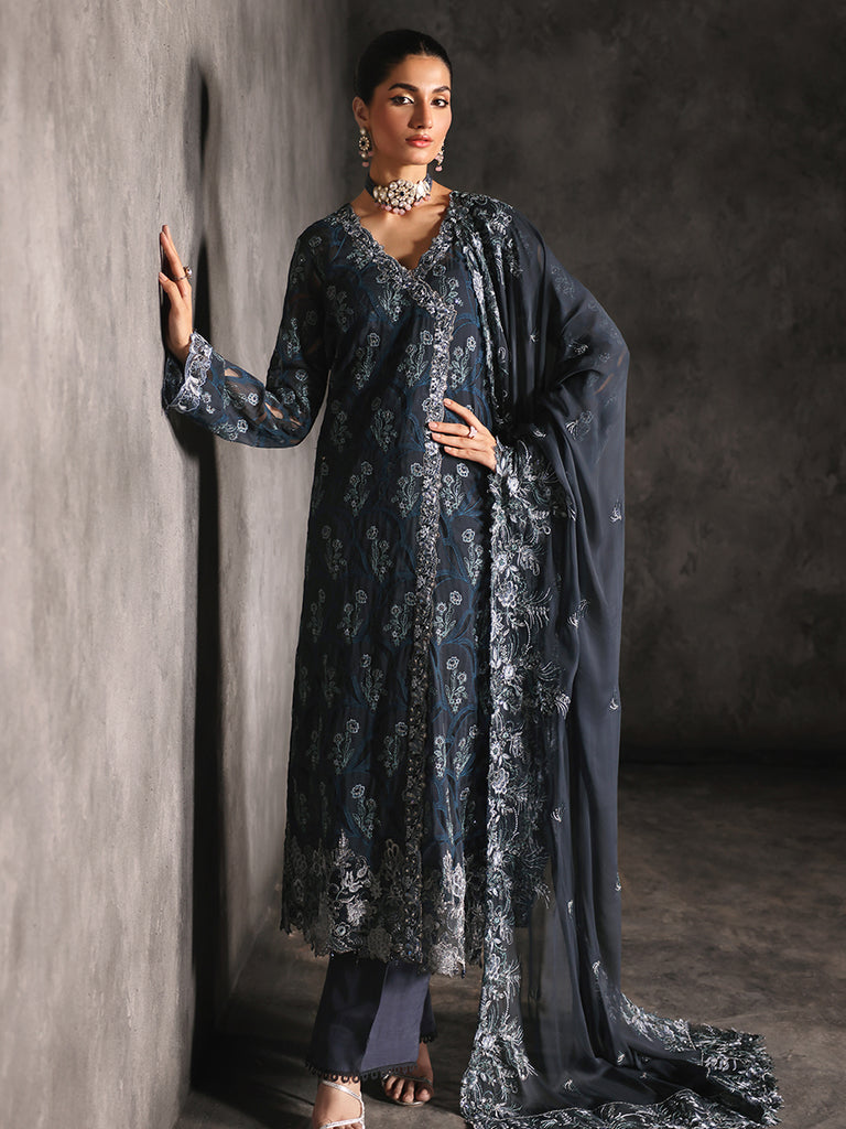 Rajbari | Sage Chiffon Edit | Seran by Rajbari - Designer Dress - Type: Formal - Available at Libayah - 100% Original