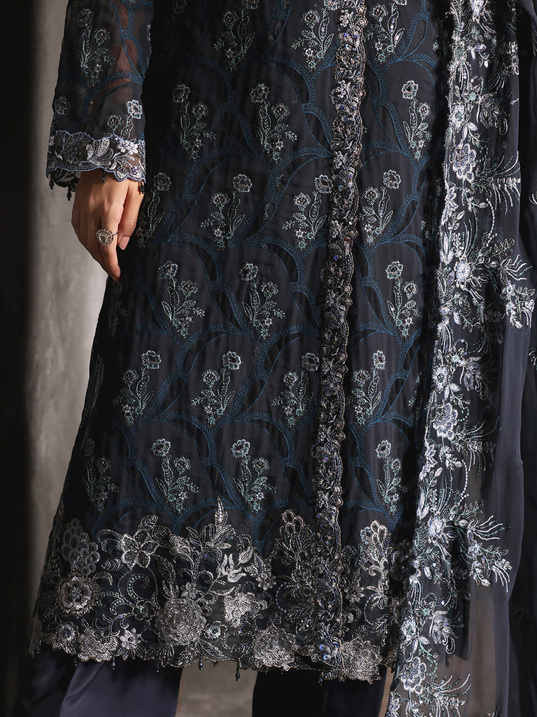 Rajbari | Sage Chiffon Edit | Seran by Rajbari - Designer Dress - Type: Formal - Available at Libayah - 100% Original