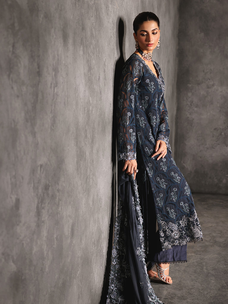 Rajbari | Sage Chiffon Edit | Seran by Rajbari - Designer Dress - Type: Formal - Available at Libayah - 100% Original