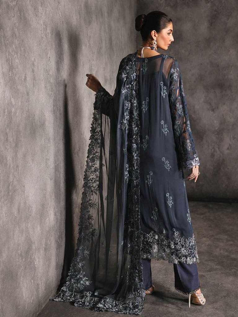 Rajbari | Sage Chiffon Edit | Seran by Rajbari - Designer Dress - Type: Formal - Available at Libayah - 100% Original