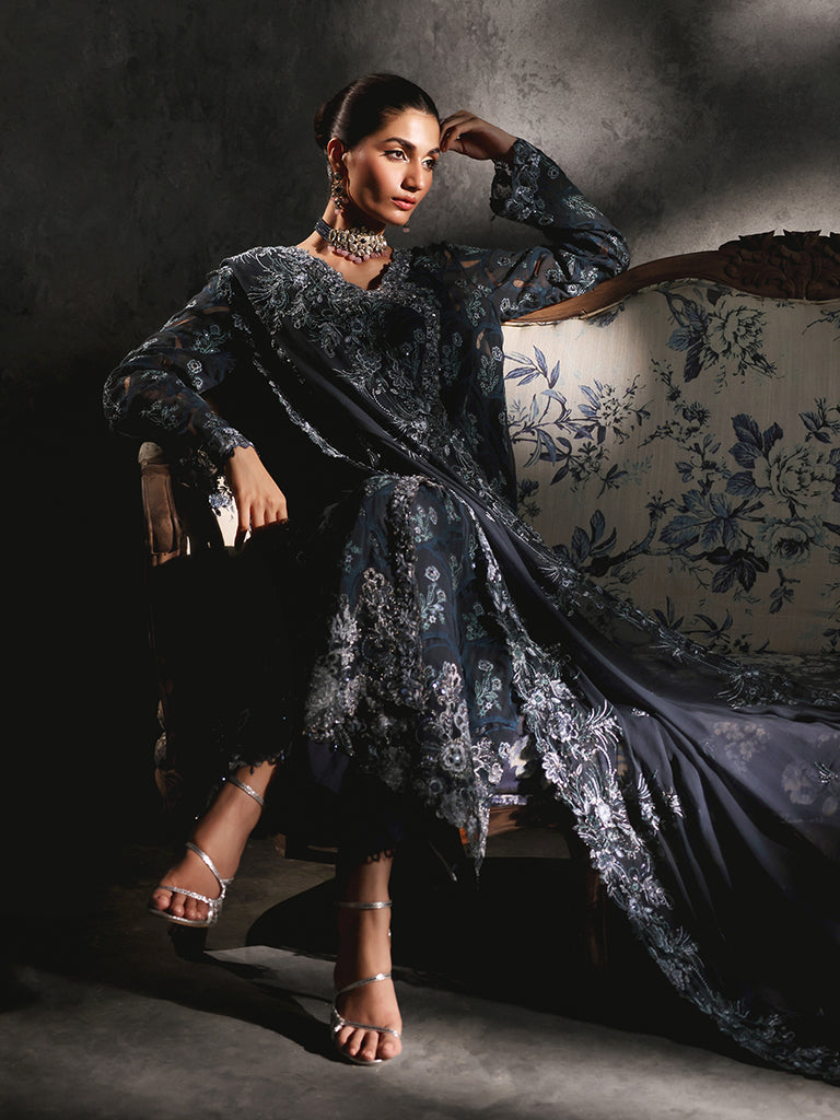 Rajbari | Sage Chiffon Edit | Seran by Rajbari - Designer Dress - Type: Formal - Available at Libayah - 100% Original