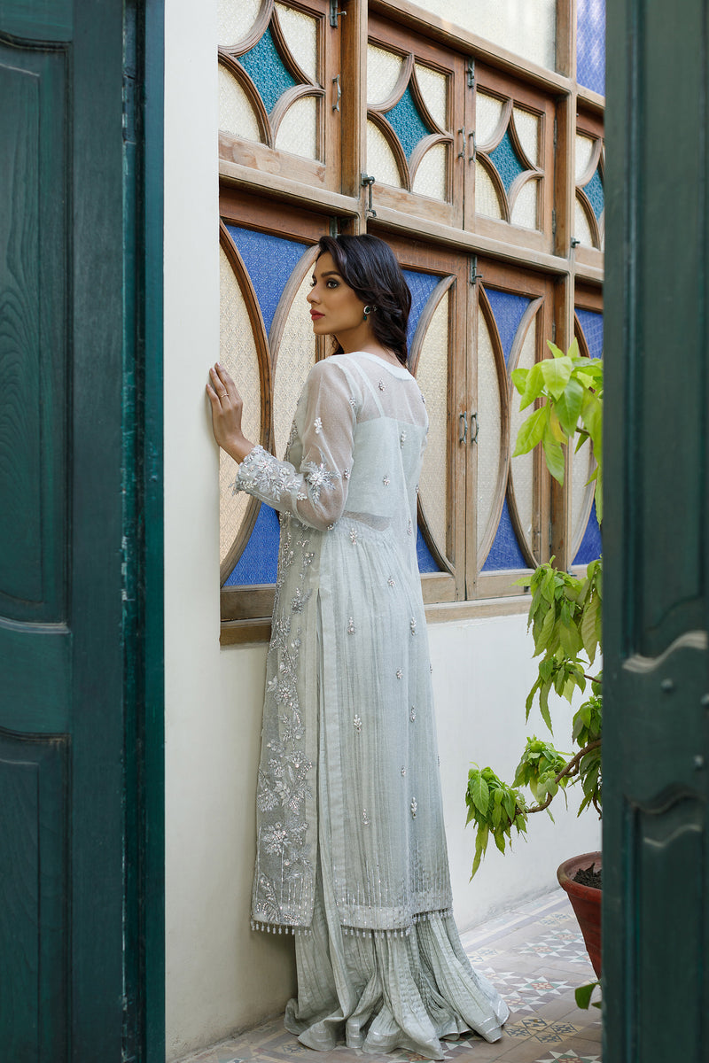 Wahajmkhan | Bahar Begum Formals | SILVER MINT BAHAR JORA by Wahaj M.Khan - Designer Dress - Type: Ladies Clothes - Available at Libayah - 100% Original
