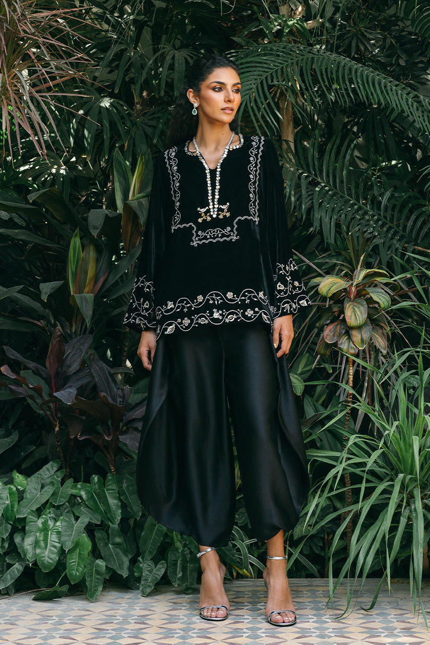 Sania Maskatiya | Reyna Velvet | Mavi by Sania Maskatiya - Designer Dress - Type: Ladies Clothes - Available at Libayah - 100% Original