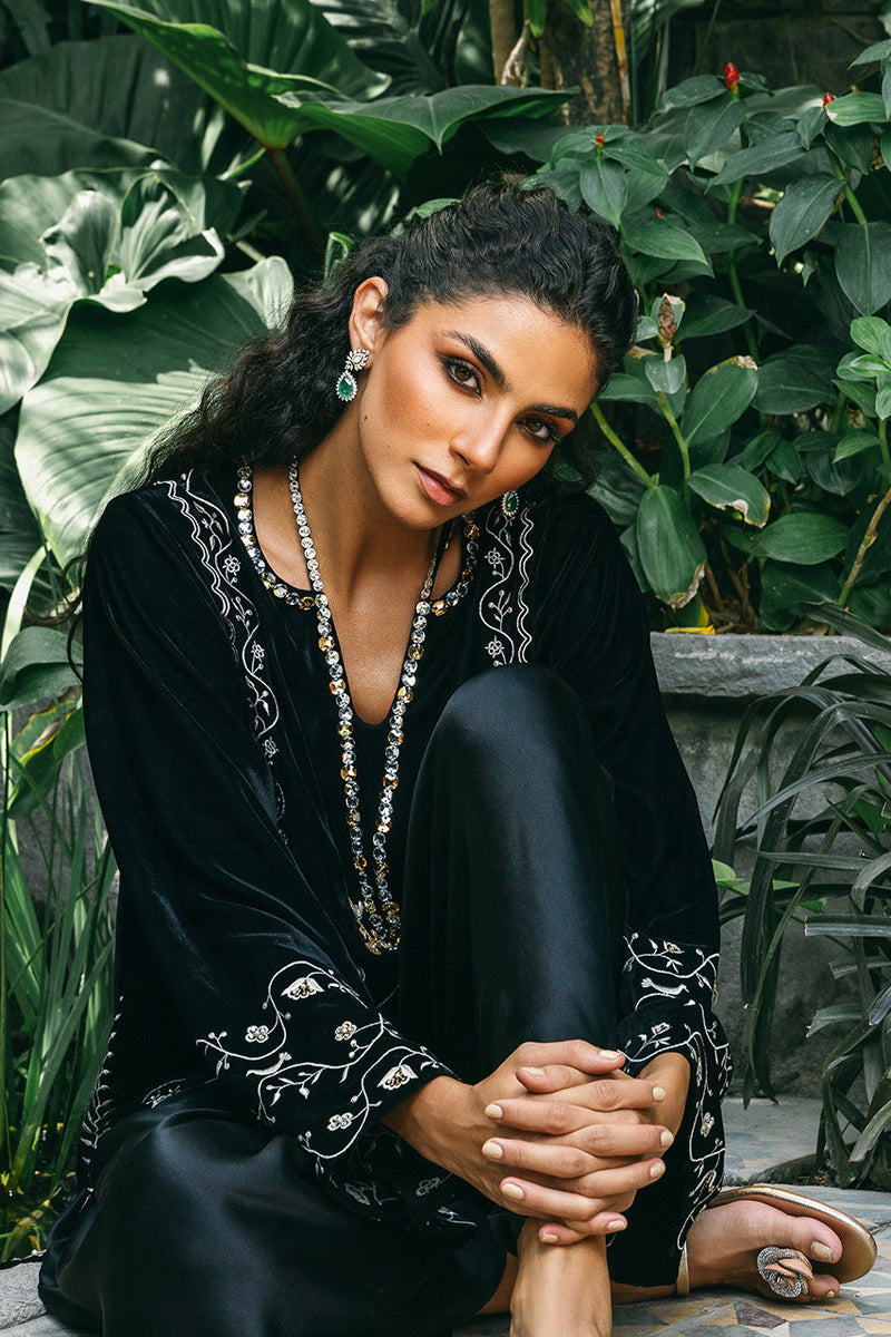 Sania Maskatiya | Reyna Velvet | Mavi by Sania Maskatiya - Designer Dress - Type: Ladies Clothes - Available at Libayah - 100% Original