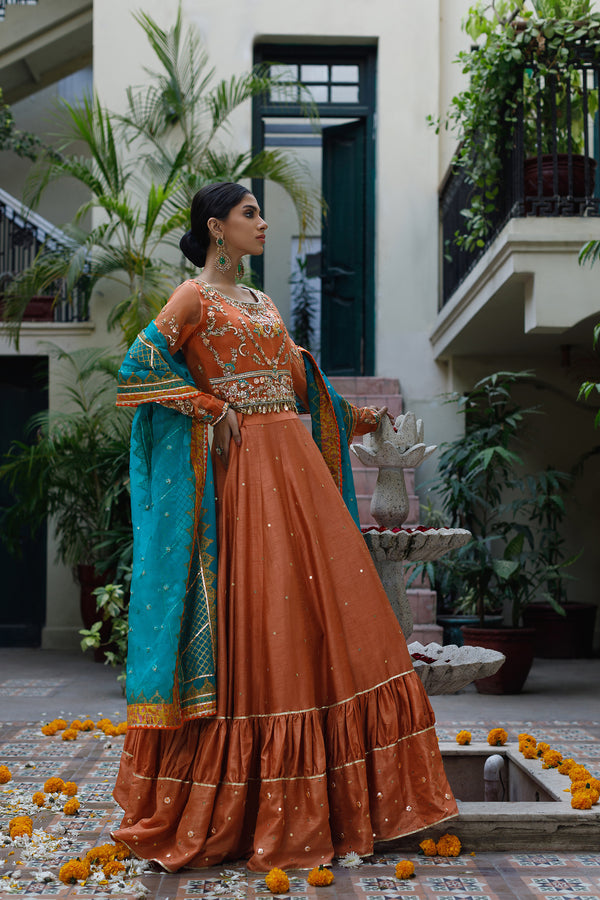 Wahajmkhan | Bahar Begum Formals | RUSTIC TURQUOISE by Wahaj M.Khan - Designer Dress - Type: Ladies Clothes - Available at Libayah - 100% Original