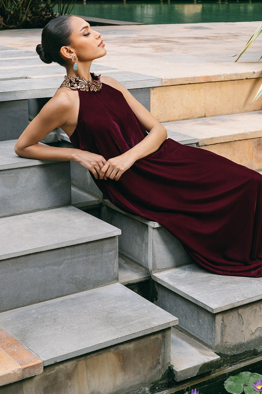Sania Maskatiya | Reyna Velvet | Sivya by Sania Maskatiya - Designer Dress - Type: Formal - Available at Libayah - 100% Original