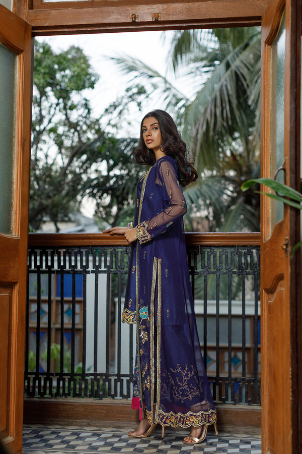 Wahajmkhan | Bahar Begum Formals | NAVY BEGUM JACKET by Wahaj M.Khan - Designer Dress - Type: Ladies Clothes - Available at Libayah - 100% Original