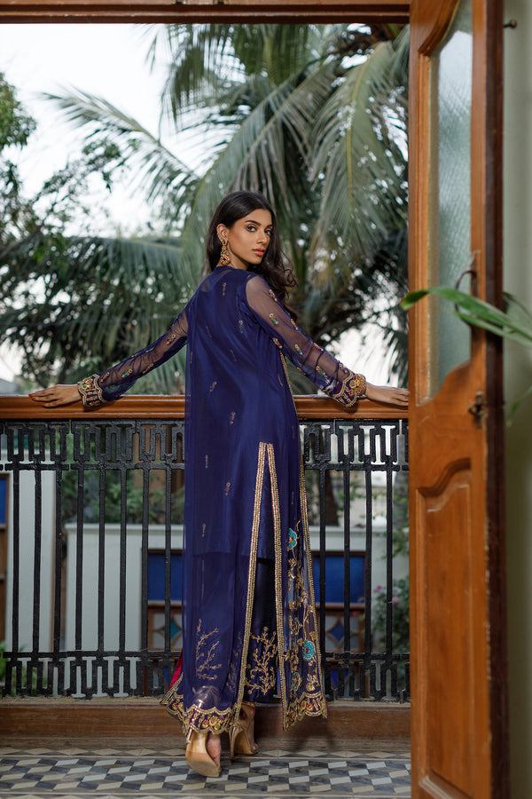 Wahajmkhan | Bahar Begum Formals | NAVY BEGUM JACKET by Wahaj M.Khan - Designer Dress - Type: Ladies Clothes - Available at Libayah - 100% Original