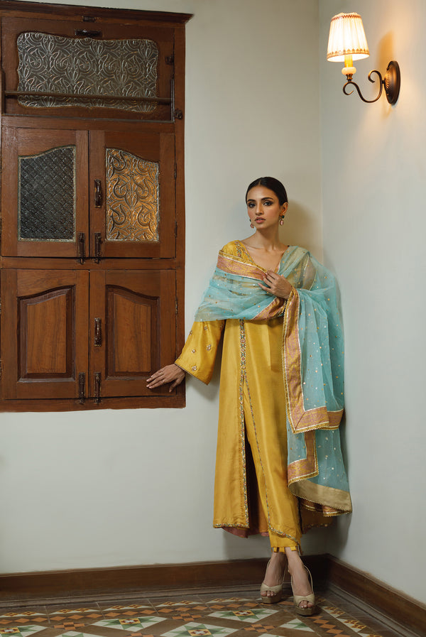 Wahajmkhan | Bahar Begum Formals | MUSTARD BEGUM JORA by Wahaj M.Khan - Designer Dress - Type: Ladies Clothes - Available at Libayah - 100% Original
