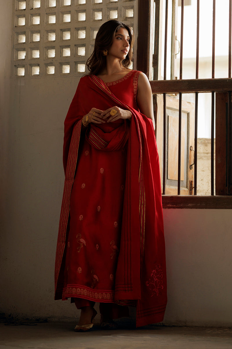 The Pink Tree Company | Yaadish Bakhair | Red Wine by The Pink Tree Company - Designer Dress  - Type : Ladies Clothes - Available at Libayah - 100% Original 