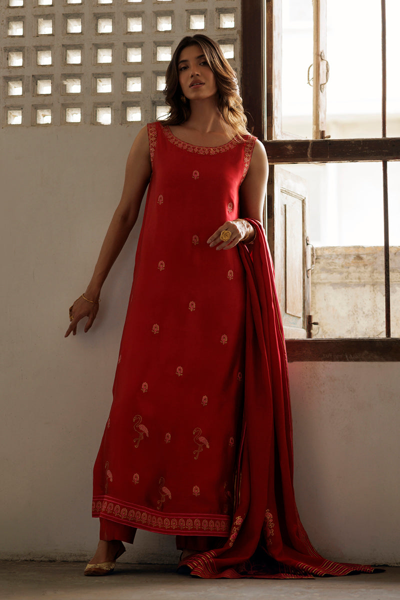 The Pink Tree Company | Yaadish Bakhair | Red Wine by The Pink Tree Company - Designer Dress  - Type : Ladies Clothes - Available at Libayah - 100% Original 