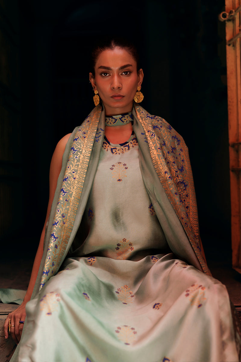 The Pink Tree Company | Yaadish Bakhair | Whispers of Sage by The Pink Tree Company - Designer Dress  - Type : Ladies Clothes - Available at Libayah - 100% Original 