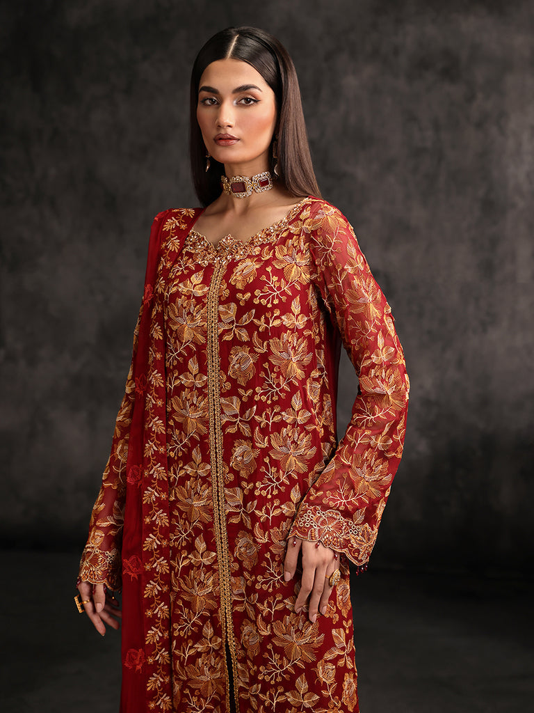 Rajbari | Sage Chiffon Edit | Rouge by Rajbari - Designer Dress - Type: Formal - Available at Libayah - 100% Original
