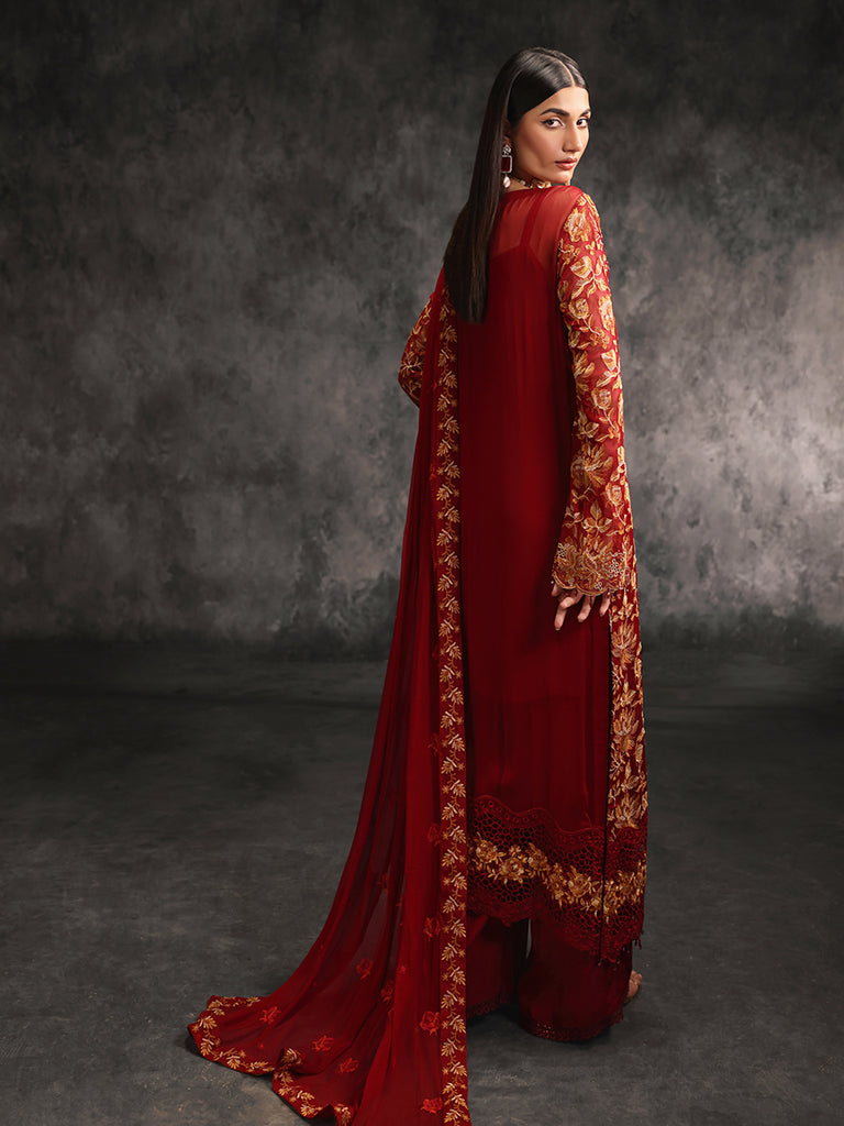 Rajbari | Sage Chiffon Edit | Rouge by Rajbari - Designer Dress - Type: Formal - Available at Libayah - 100% Original