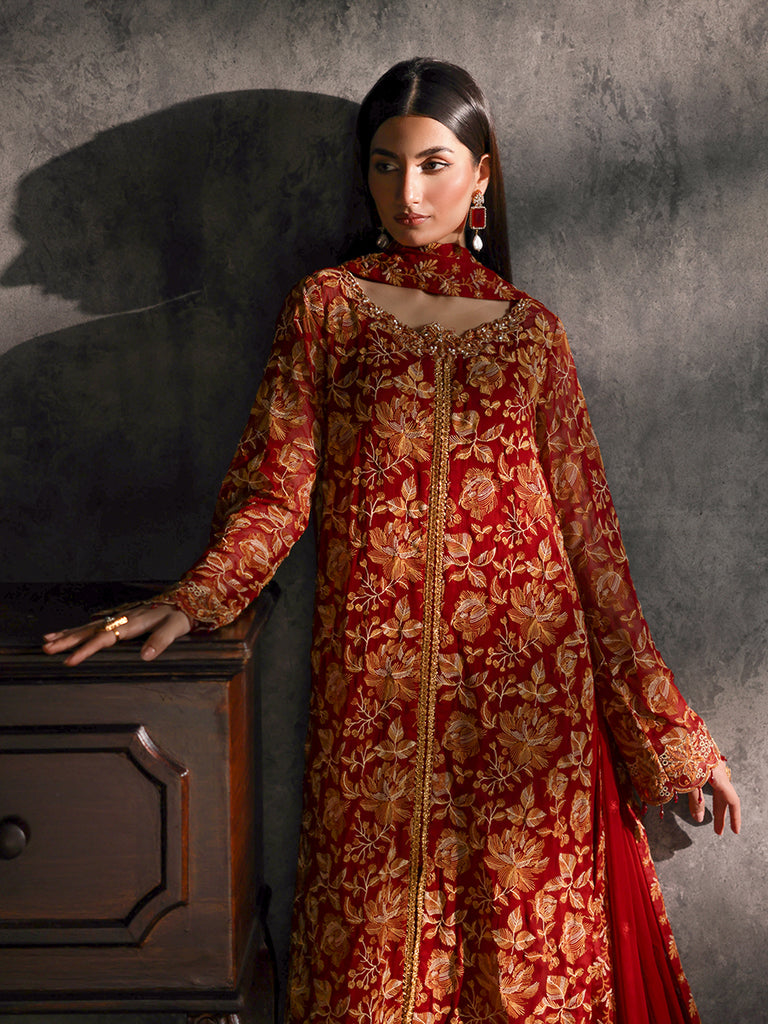 Rajbari | Sage Chiffon Edit | Rouge by Rajbari - Designer Dress - Type: Formal - Available at Libayah - 100% Original