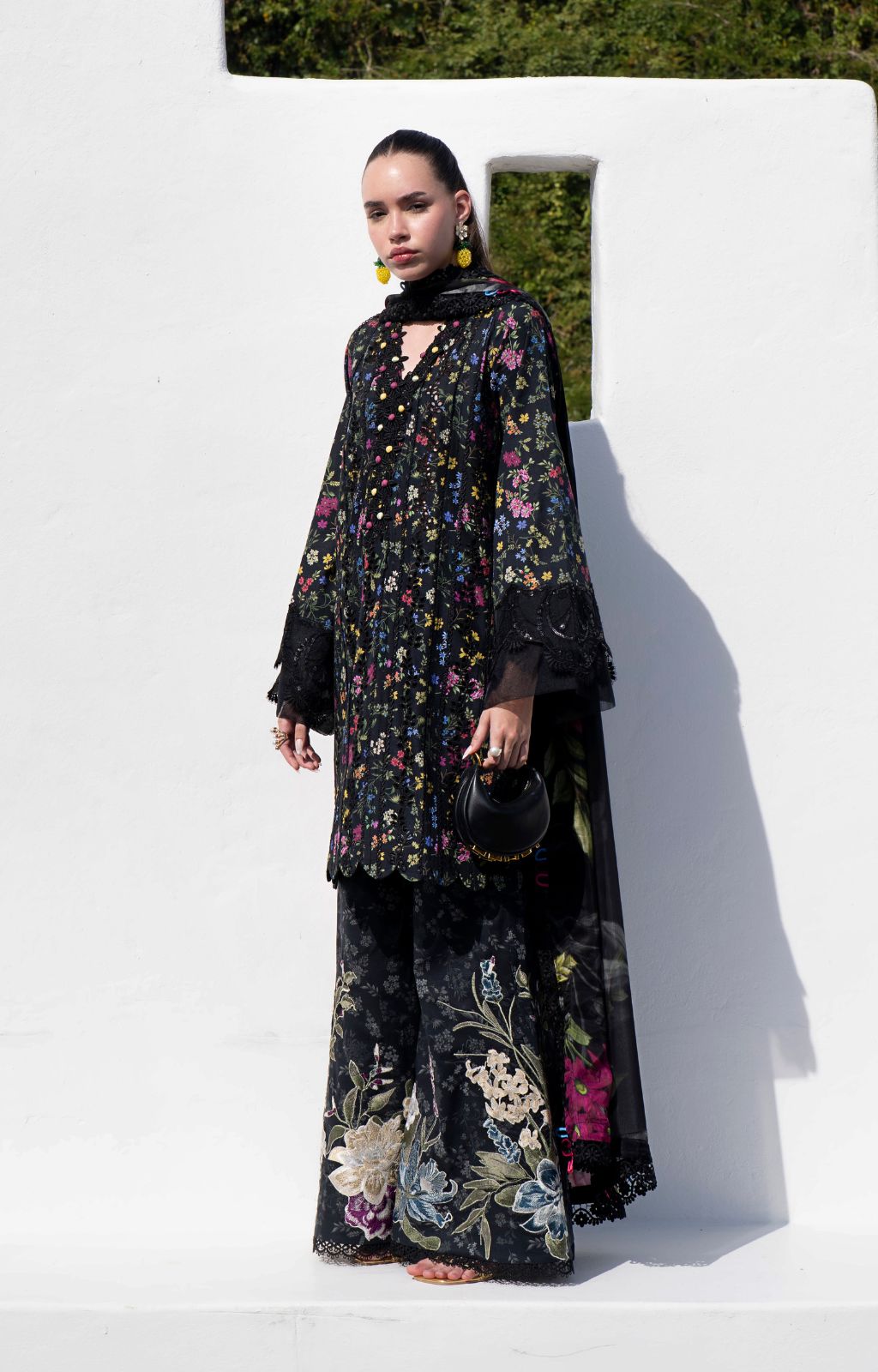 AJR Couture | Printakari Lawn 25 | Midnight Flora by AJR Couture - Designer Dress - Type: Ladies Clothes - Available at Libayah - 100% Original
