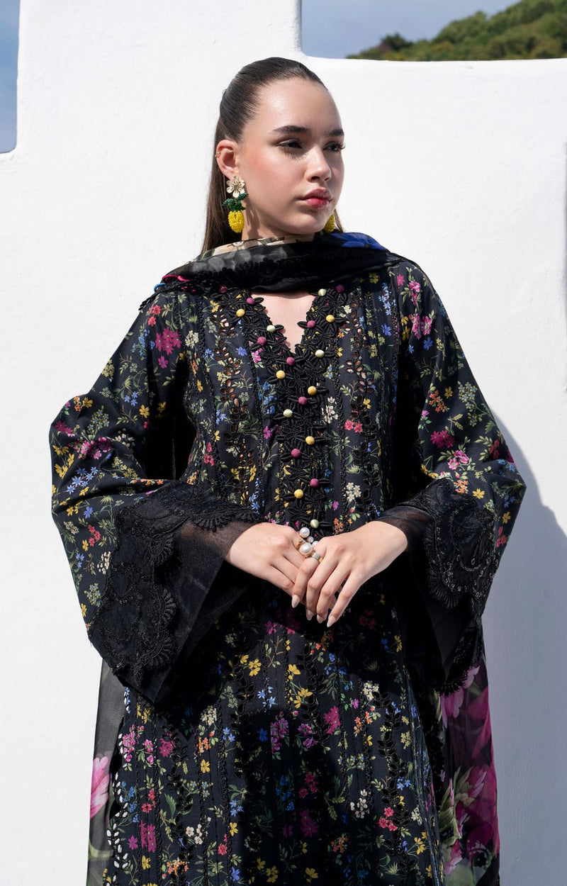AJR Couture | Printakari Lawn 25 | Midnight Flora by AJR Couture - Designer Dress - Type: Ladies Clothes - Available at Libayah - 100% Original