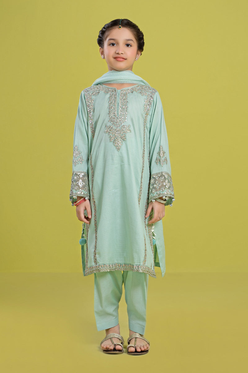 kids-clothes-mkd-ef24-02r1-ferozi by Maria B Kids - Designer Dress  - Type : KidsClothes - Available at Libayah - 100% Original 