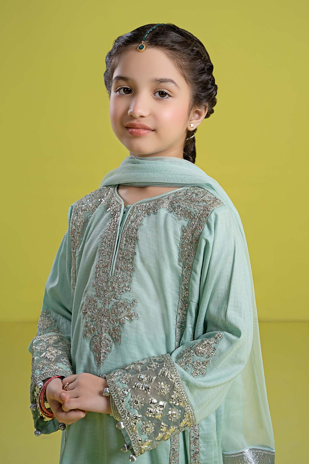 kids-clothes-mkd-ef24-02r1-ferozi by Maria B Kids - Designer Dress  - Type : KidsClothes - Available at Libayah - 100% Original 