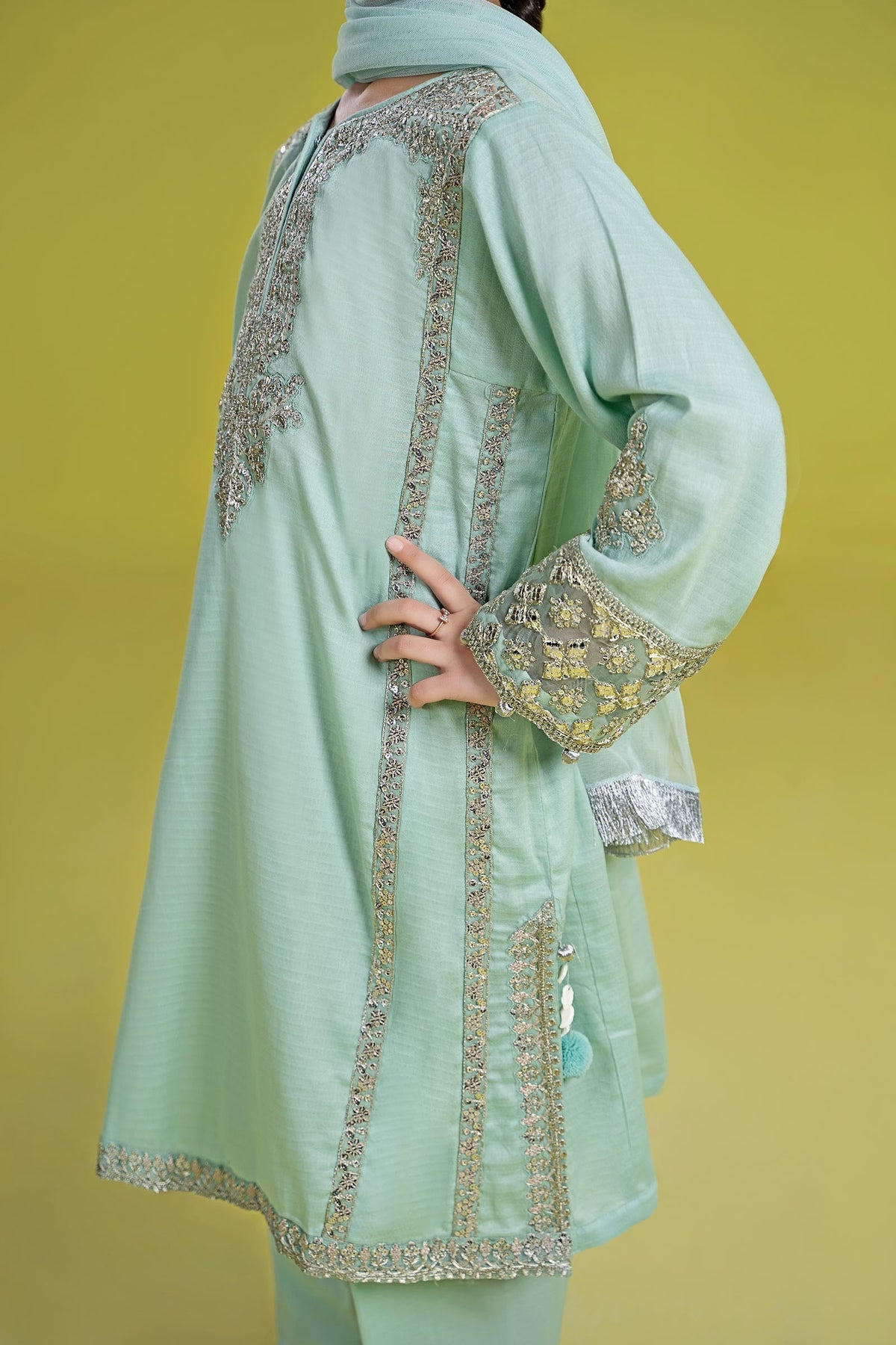 kids-clothes-mkd-ef24-02r1-ferozi by Maria B Kids - Designer Dress  - Type : KidsClothes - Available at Libayah - 100% Original 