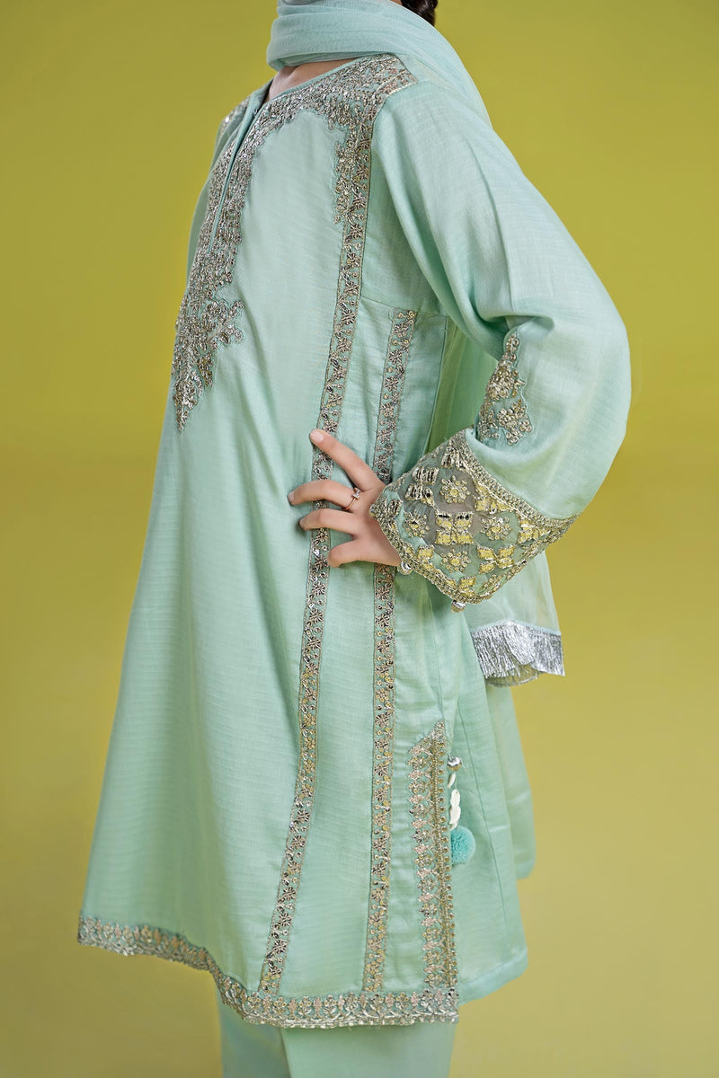 kids-clothes-mkd-ef24-02r1-ferozi by Maria B Kids - Designer Dress  - Type : KidsClothes - Available at Libayah - 100% Original 