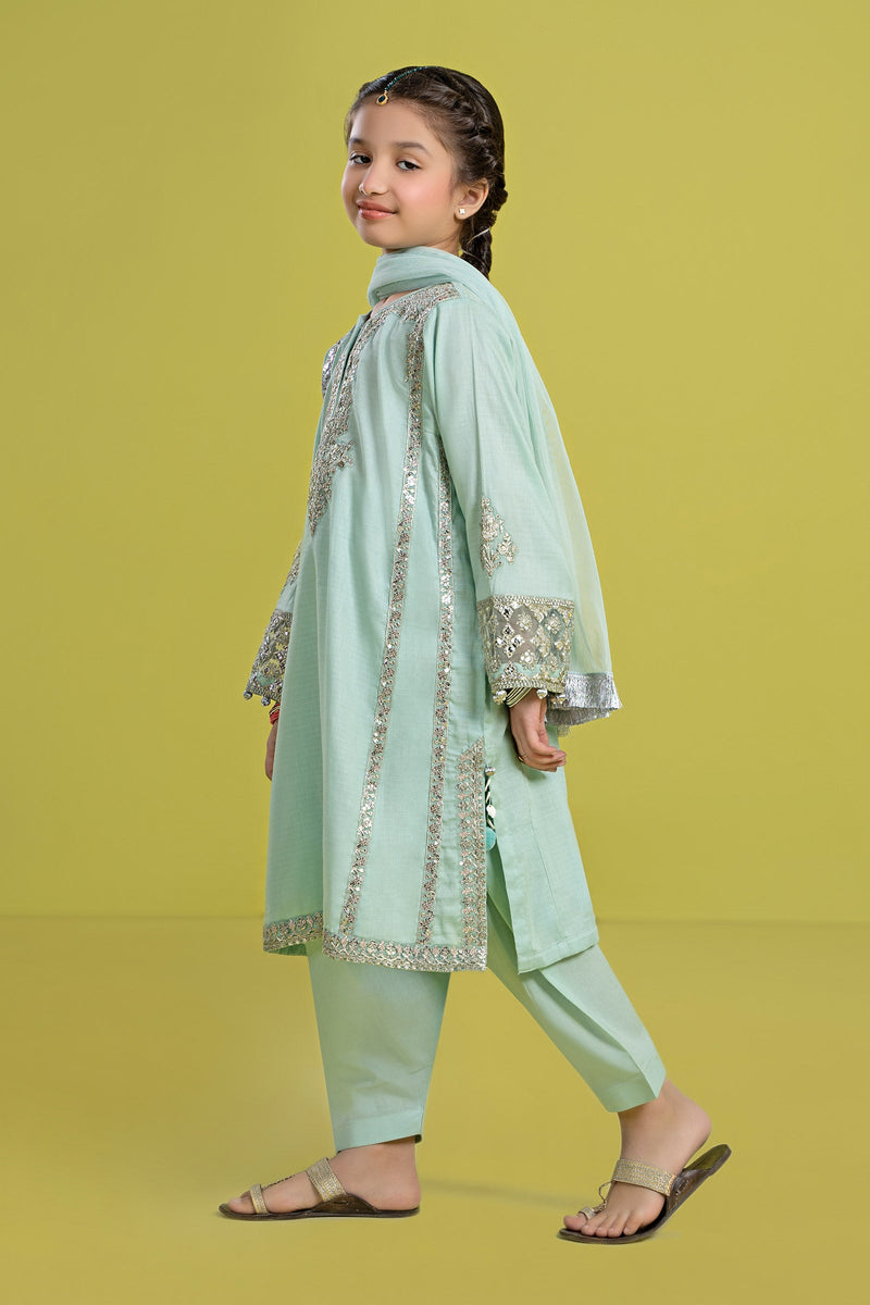kids-clothes-mkd-ef24-02r1-ferozi by Maria B Kids - Designer Dress  - Type : KidsClothes - Available at Libayah - 100% Original 