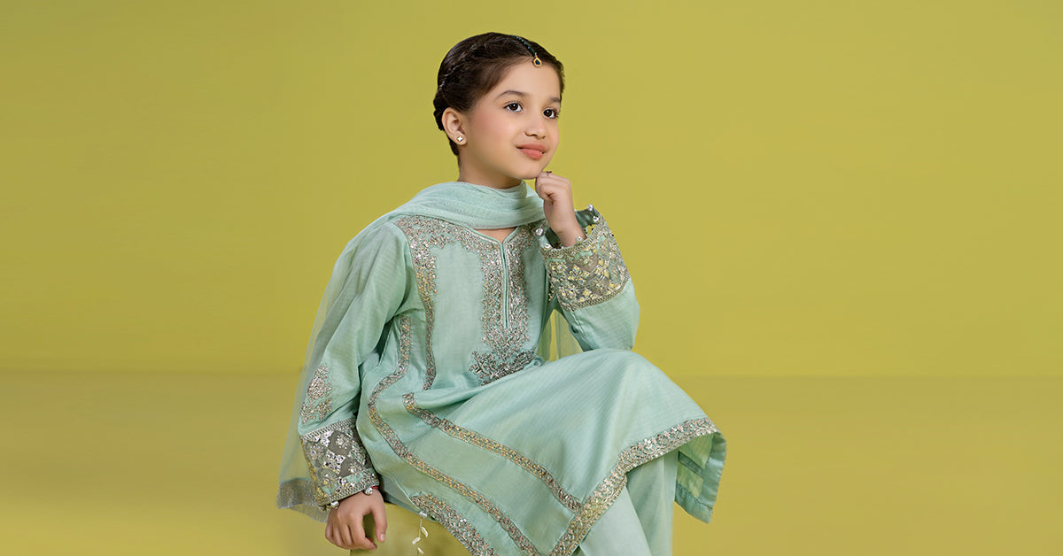 kids-clothes-mkd-ef24-02r1-ferozi by Maria B Kids - Designer Dress  - Type : KidsClothes - Available at Libayah - 100% Original 