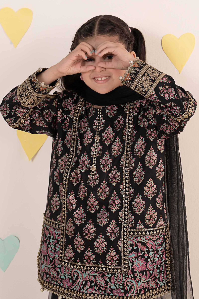 kids-clothes-mkd-ea24-01r1-black by Maria B Kids - Designer Dress  - Type : KidsClothes - Available at Libayah - 100% Original 