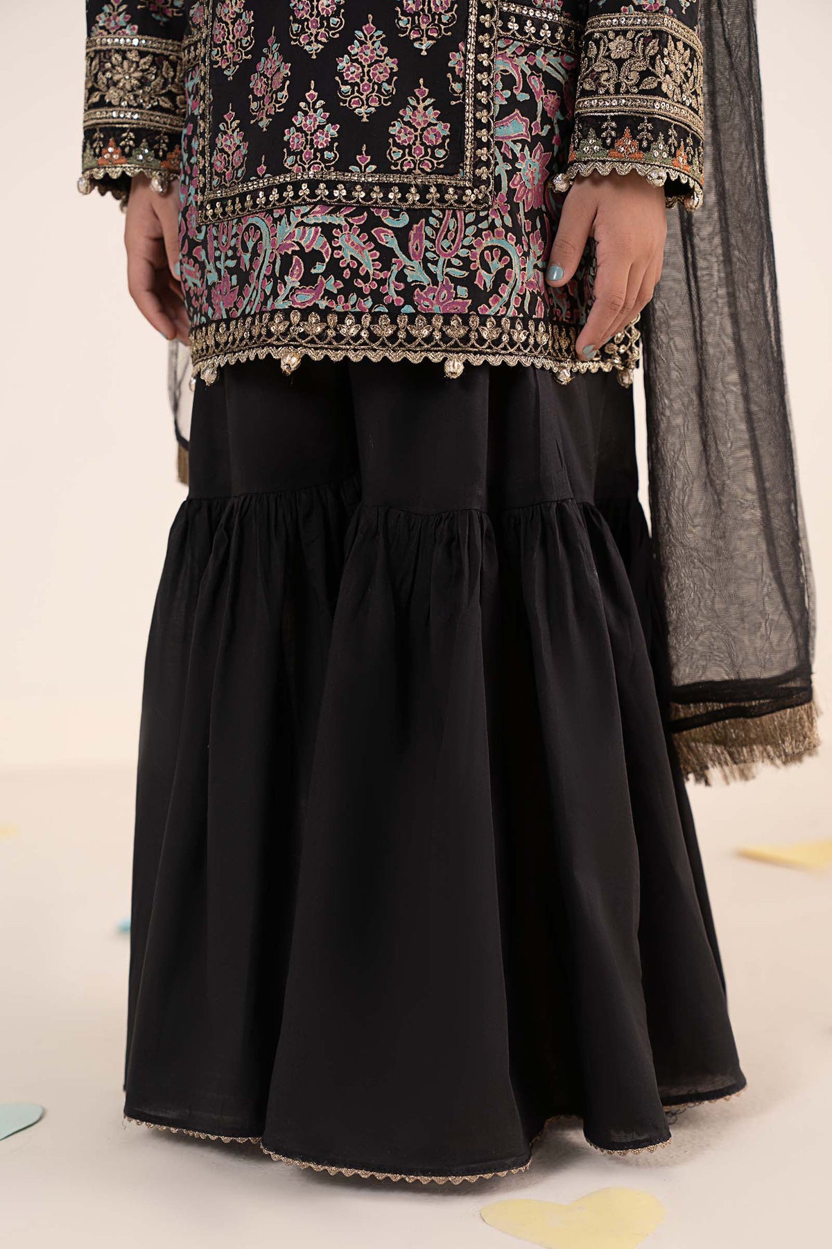 kids-clothes-mkd-ea24-01r1-black by Maria B Kids - Designer Dress  - Type : KidsClothes - Available at Libayah - 100% Original 