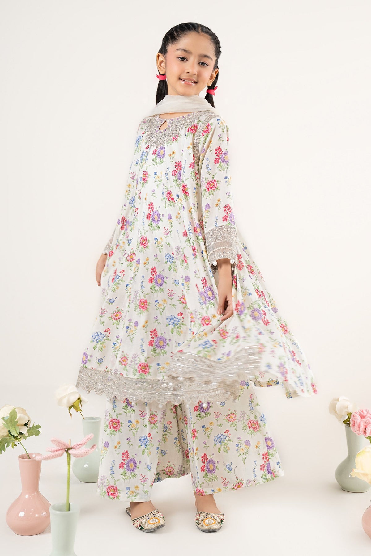 kids-clothes-mkd-ea25-03r1-white by Maria B Kids - Designer Dress  - Type : KidsClothes - Available at Libayah - 100% Original 