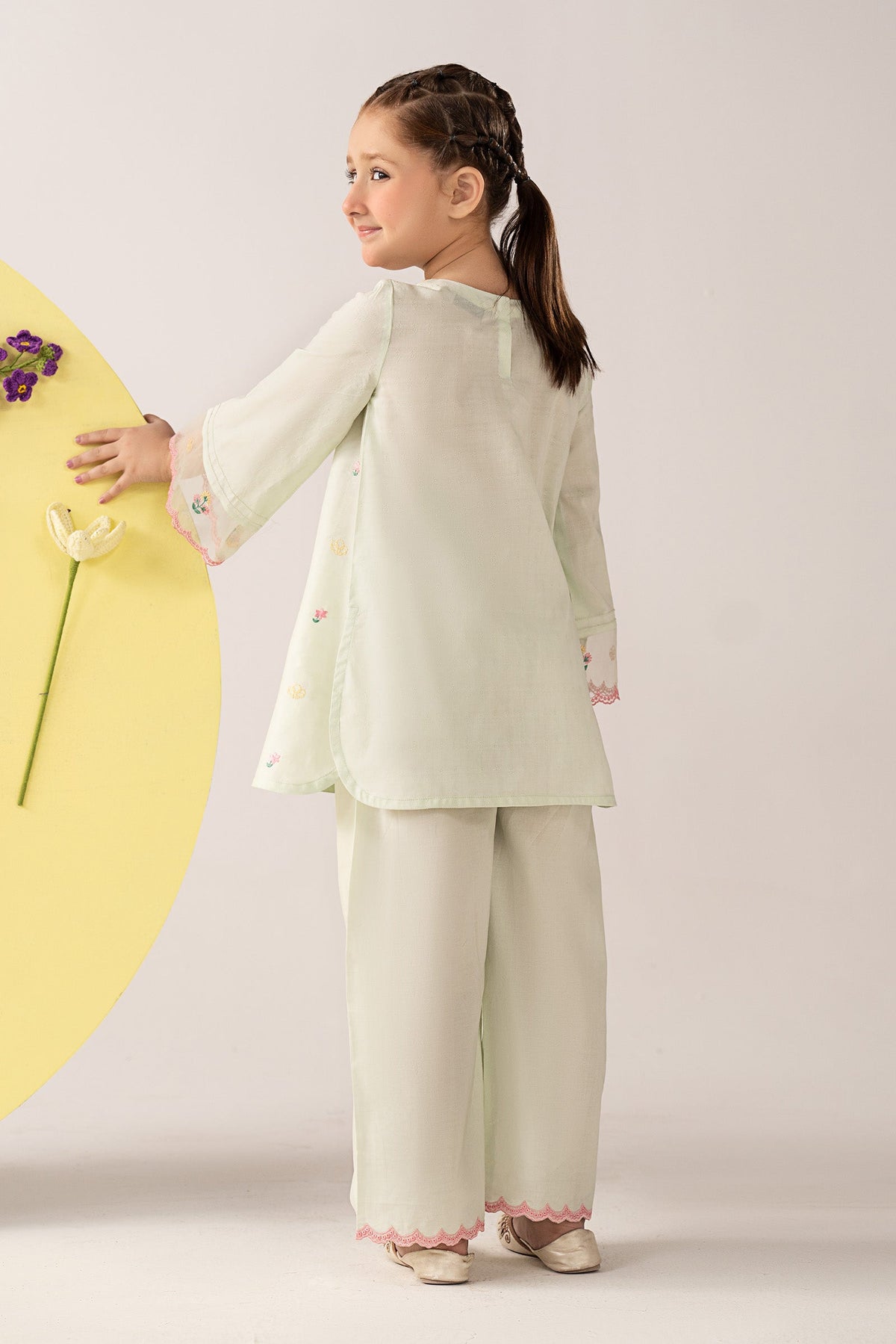 kids-clothes-mkd-ea26-03-lime-green by Maria B Kids - Designer Dress  - Type : KidsClothes - Available at Libayah - 100% Original 