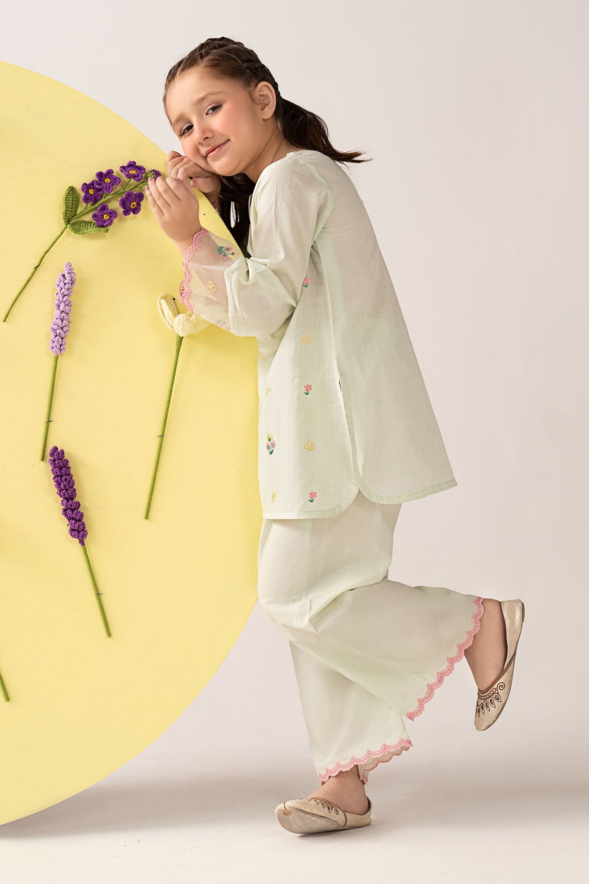 kids-clothes-mkd-ea26-03-lime-green by Maria B Kids - Designer Dress  - Type : KidsClothes - Available at Libayah - 100% Original 