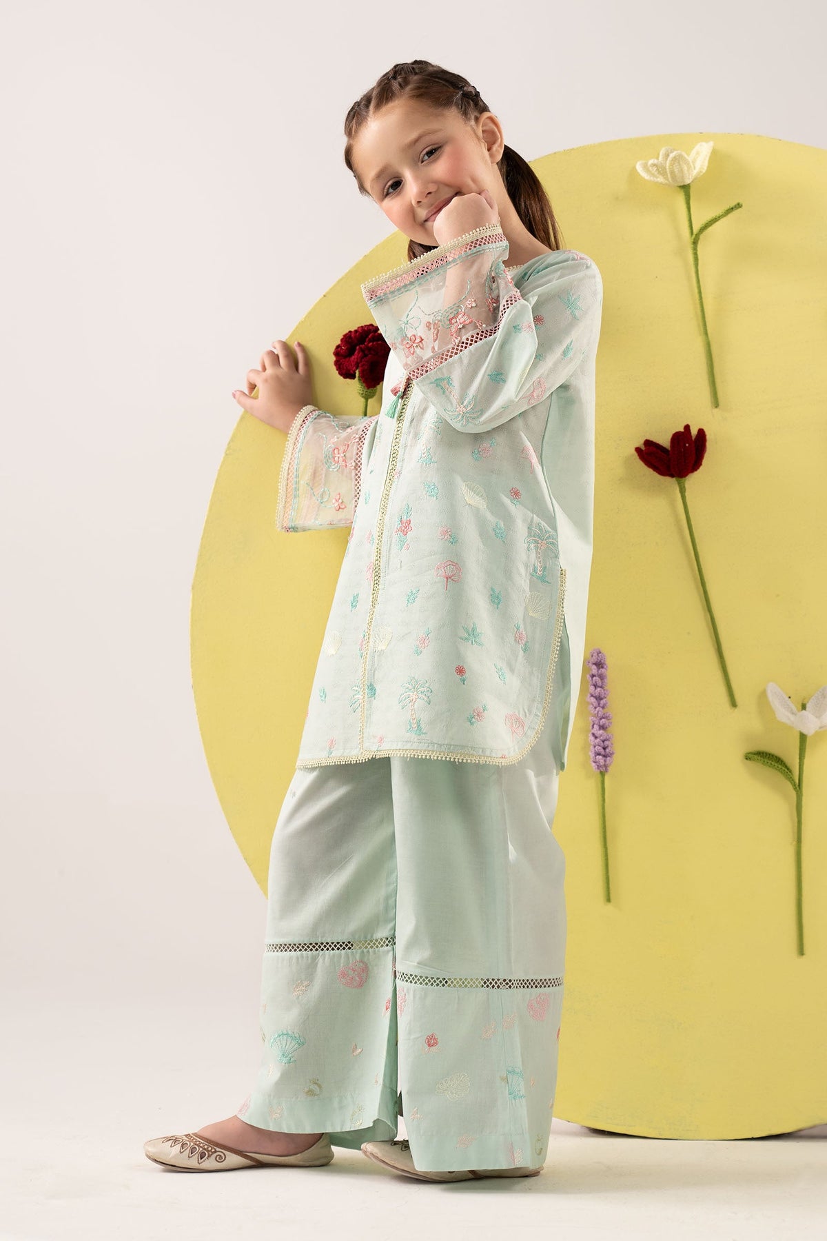 kids-clothes-mkd-ea26-04-aqua by Maria B Kids - Designer Dress  - Type : KidsClothes - Available at Libayah - 100% Original 