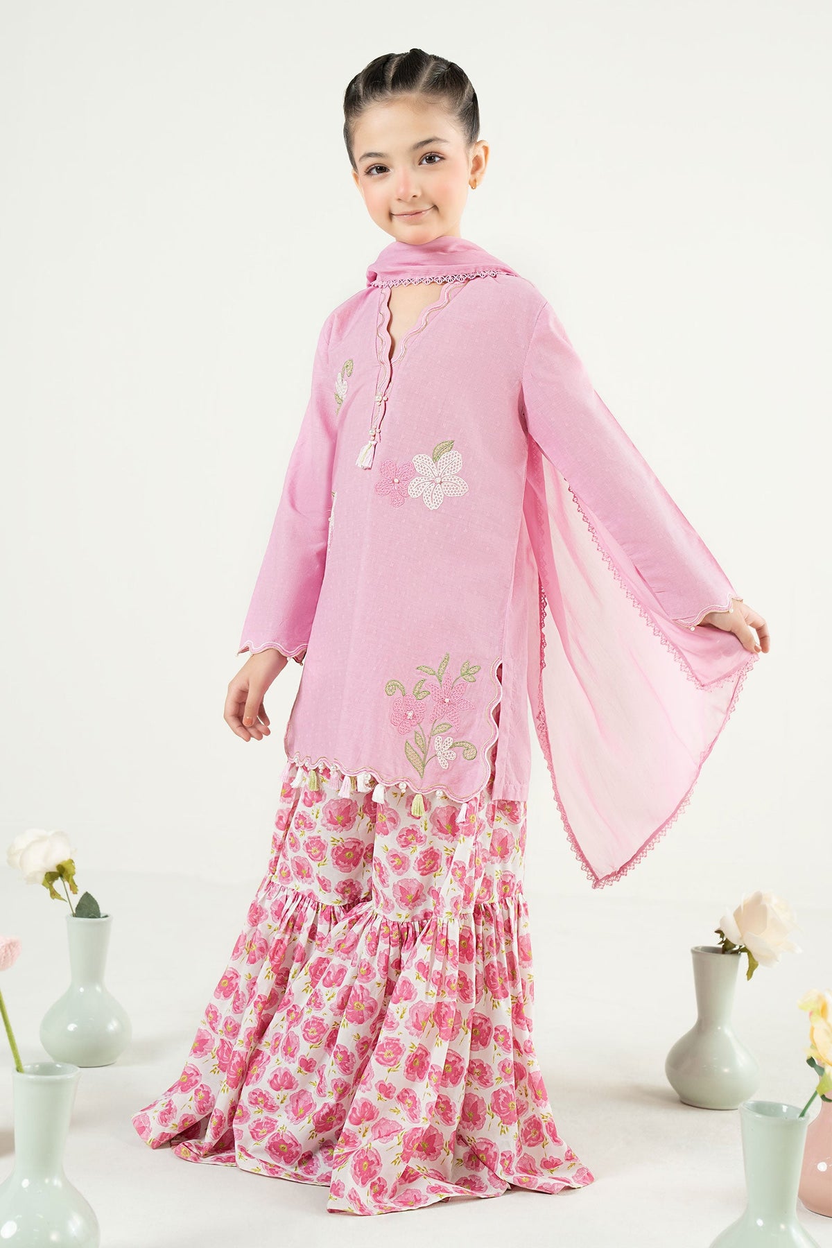 kids-clothes-mkd-ea26-05-tea-pink by Maria B Kids - Designer Dress  - Type : KidsClothes - Available at Libayah - 100% Original 