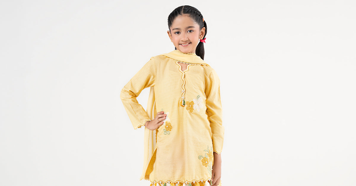 kids-clothes-mkd-ea26-05-yellow by Maria B Kids - Designer Dress  - Type : KidsClothes - Available at Libayah - 100% Original 