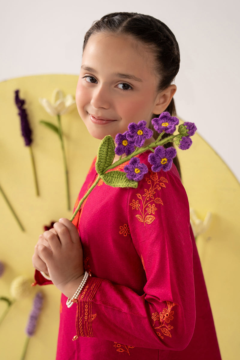 kids-clothes-mkd-ea26-07-dark-pink by Maria B Kids - Designer Dress  - Type : KidsClothes - Available at Libayah - 100% Original 