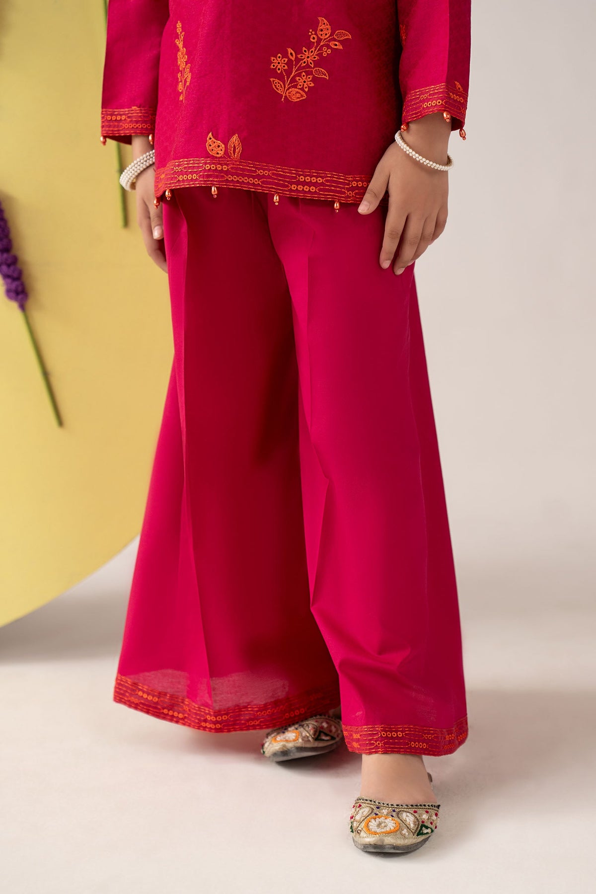 kids-clothes-mkd-ea26-07-dark-pink by Maria B Kids - Designer Dress  - Type : KidsClothes - Available at Libayah - 100% Original 