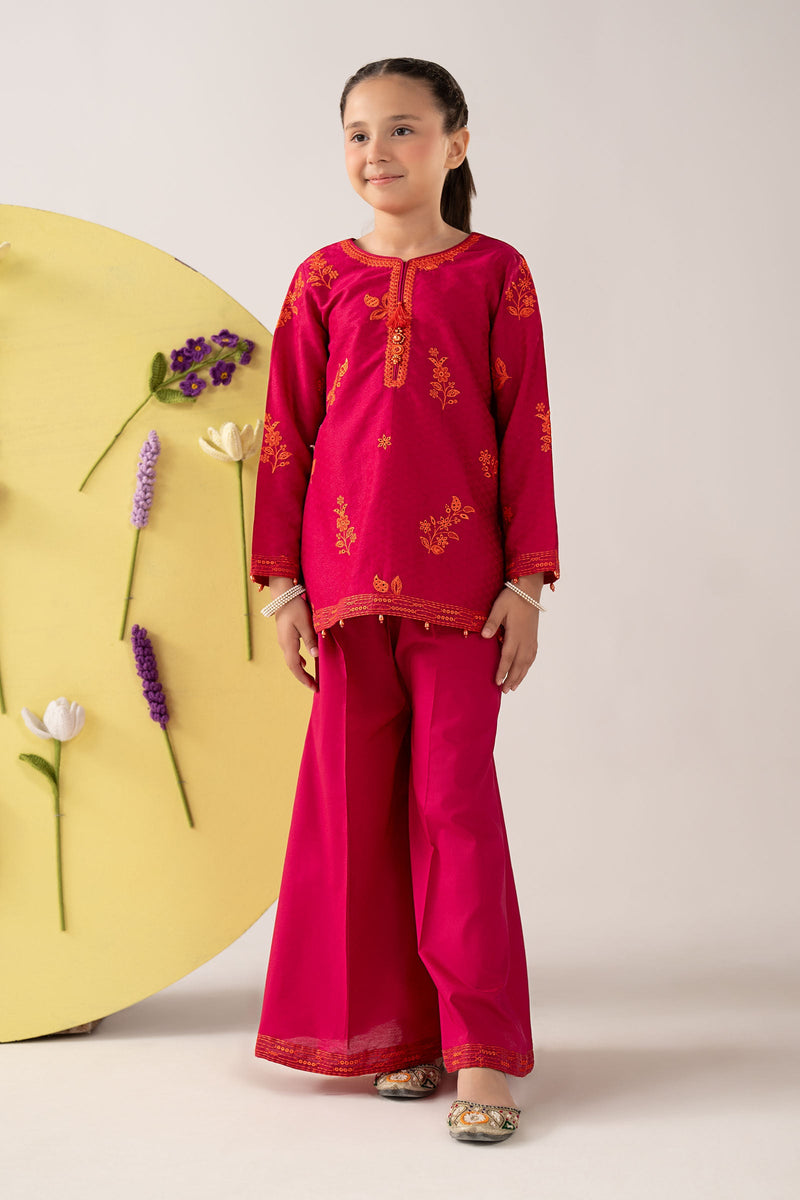 kids-clothes-mkd-ea26-07-dark-pink by Maria B Kids - Designer Dress  - Type : KidsClothes - Available at Libayah - 100% Original 