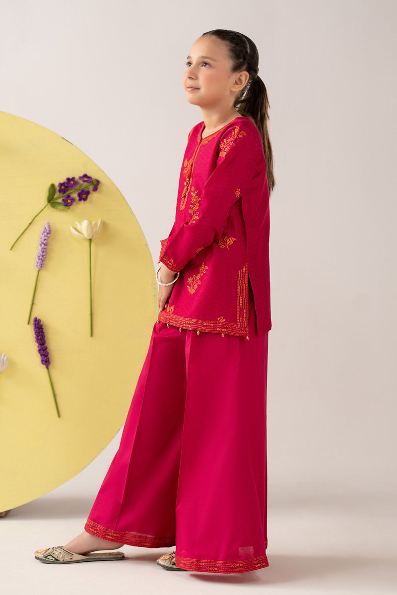 kids-clothes-mkd-ea26-07-dark-pink by Maria B Kids - Designer Dress  - Type : KidsClothes - Available at Libayah - 100% Original 