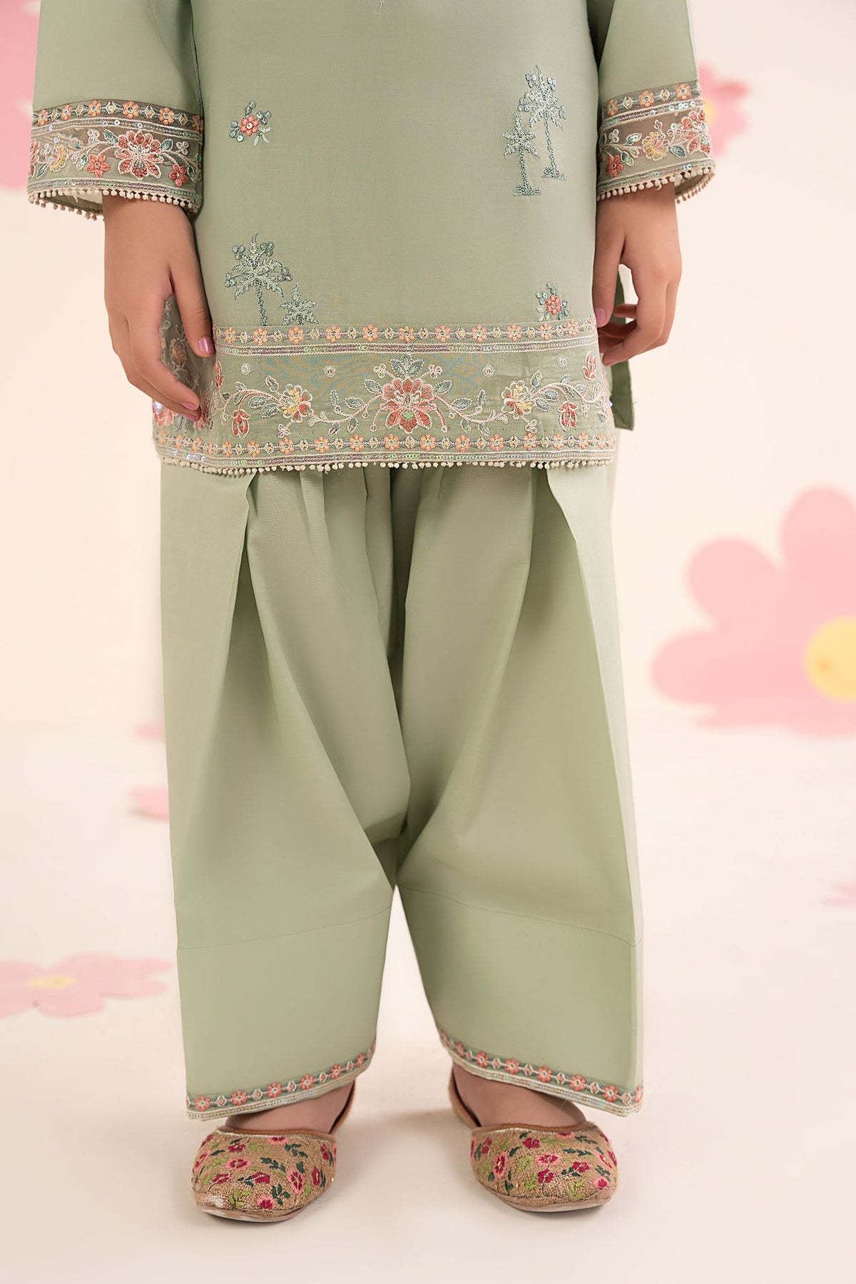 kids-clothes-mkd-ea26-08-mint-green by Maria B Kids - Designer Dress  - Type : KidsClothes - Available at Libayah - 100% Original 