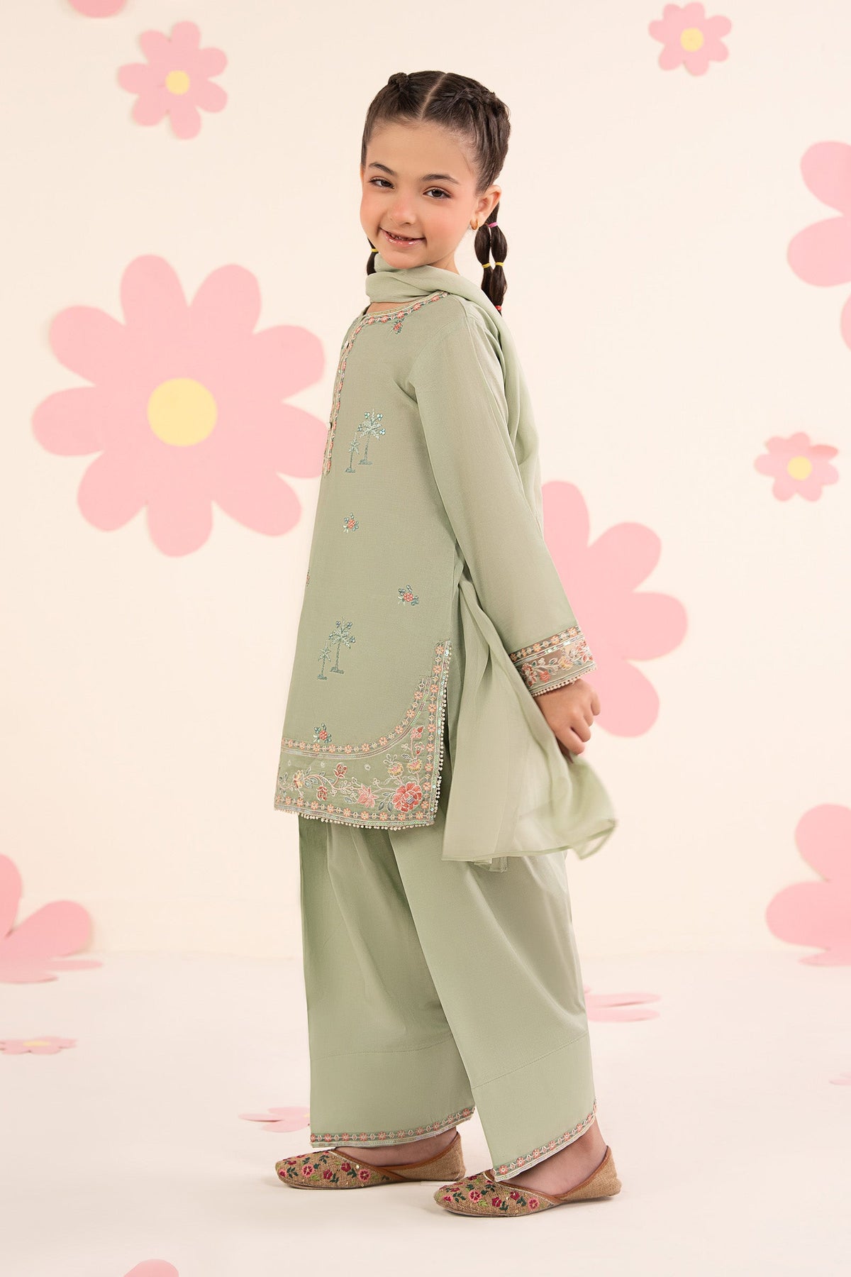 kids-clothes-mkd-ea26-08-mint-green by Maria B Kids - Designer Dress  - Type : KidsClothes - Available at Libayah - 100% Original 