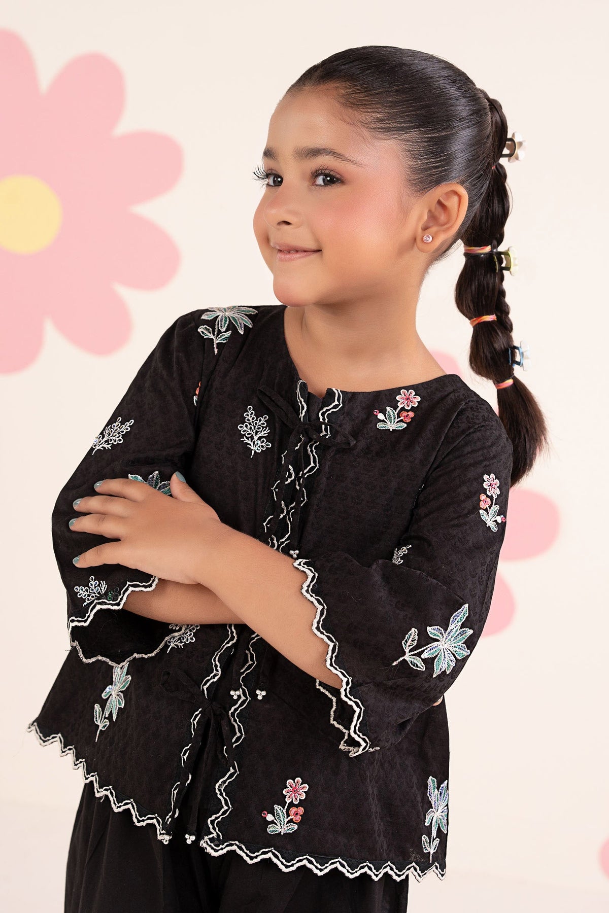 kids-clothes-mkd-ea26-09-black by Maria B Kids - Designer Dress  - Type : KidsClothes - Available at Libayah - 100% Original 
