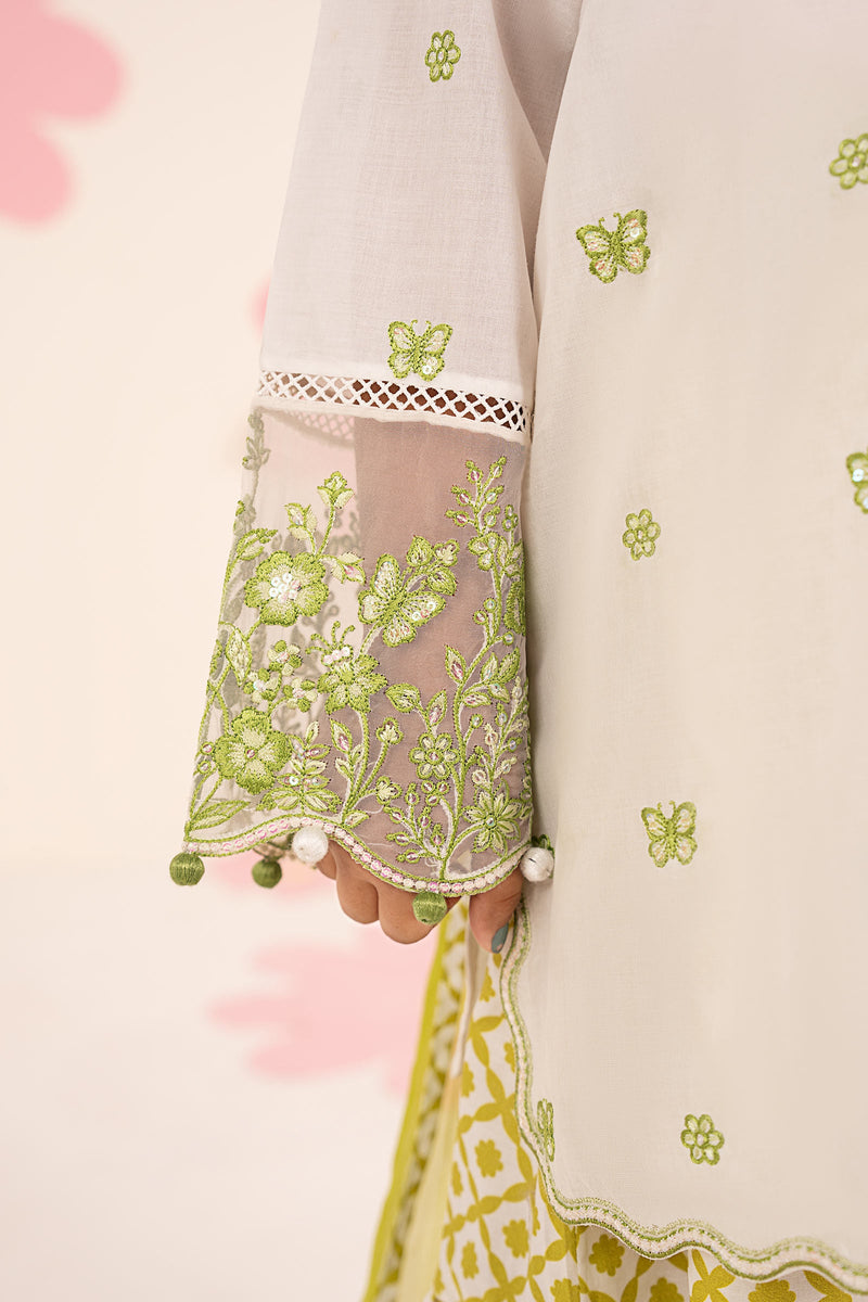 kids-clothes-mkd-ea26-14-white-and-neon-green by Maria B Kids - Designer Dress  - Type : KidsClothes - Available at Libayah - 100% Original 