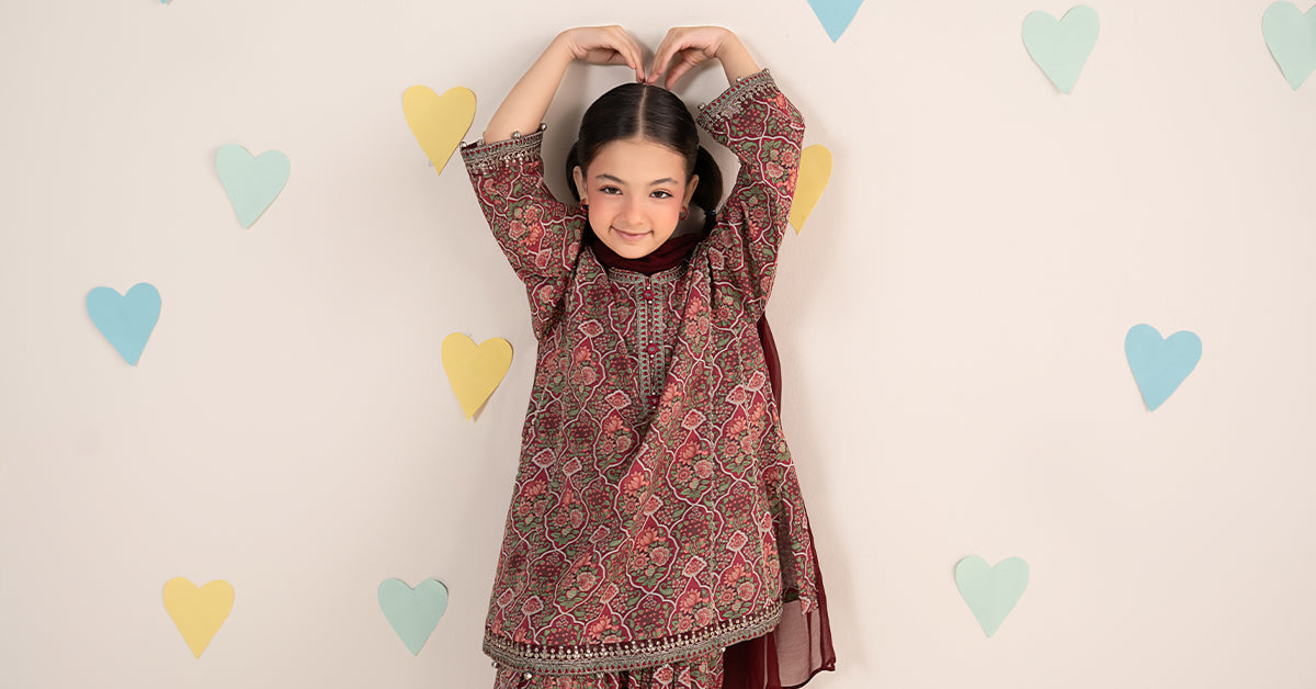 kids-clothes-mkd-ea26-17-magenta by Maria B Kids - Designer Dress  - Type : KidsClothes - Available at Libayah - 100% Original 