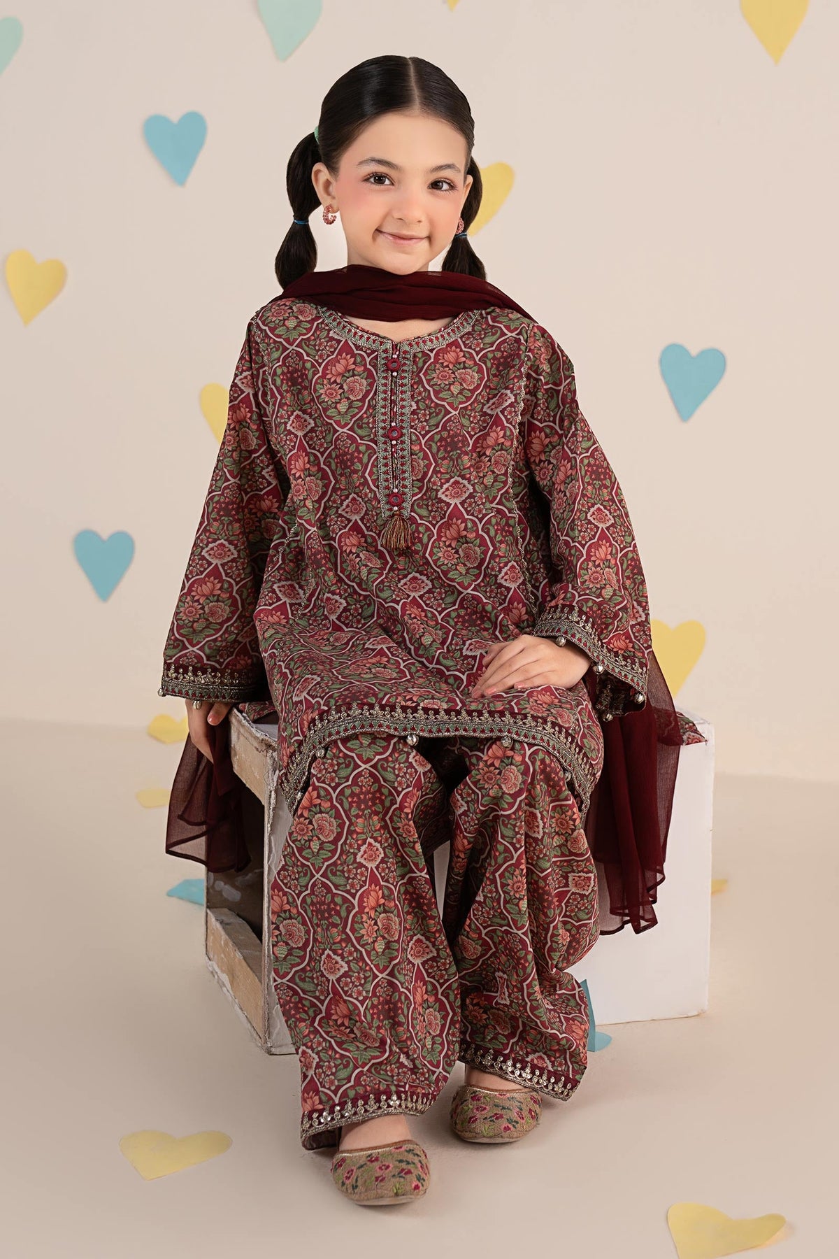 kids-clothes-mkd-ea26-17-magenta by Maria B Kids - Designer Dress  - Type : KidsClothes - Available at Libayah - 100% Original 