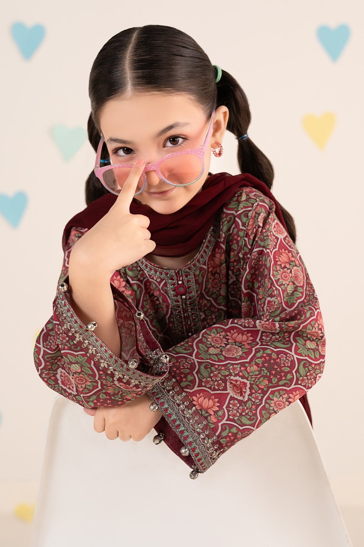 kids-clothes-mkd-ea26-17-magenta by Maria B Kids - Designer Dress  - Type : KidsClothes - Available at Libayah - 100% Original 