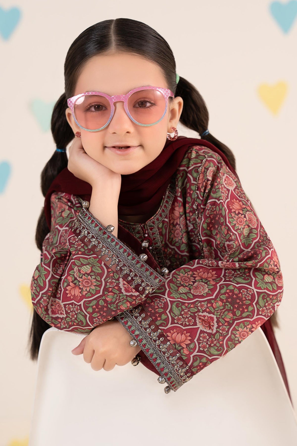 kids-clothes-mkd-ea26-17-magenta by Maria B Kids - Designer Dress  - Type : KidsClothes - Available at Libayah - 100% Original 